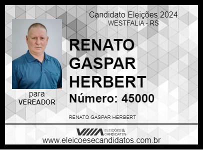 Candidato RENATO GASPAR HERBERT 2024 - WESTFALIA - Eleições