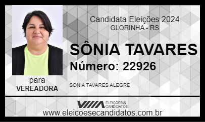 Candidato SÔNIA TAVARES 2024 - GLORINHA - Eleições