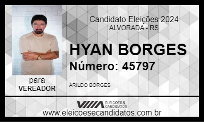 Candidato HYAN BORGES 2024 - ALVORADA - Eleições