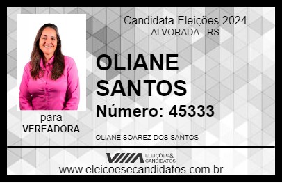 Candidato OLIANE SANTOS 2024 - ALVORADA - Eleições