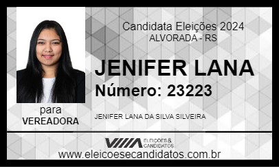 Candidato JENIFER LANA 2024 - ALVORADA - Eleições