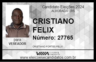 Candidato CRISTIANO FELIX 2024 - ALVORADA - Eleições