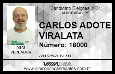 Candidato CARLOS ADOTE VIRALATA 2024 - ALVORADA - Eleições