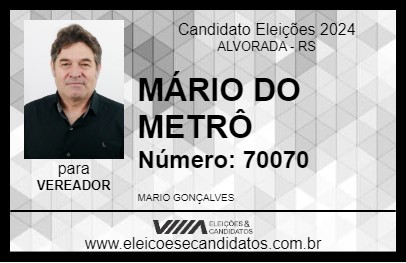 Candidato MÁRIO DO METRÔ 2024 - ALVORADA - Eleições