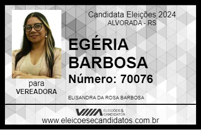 Candidato EGÉRIA BARBOSA 2024 - ALVORADA - Eleições