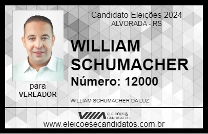 Candidato WILLIAM SCHUMACHER 2024 - ALVORADA - Eleições