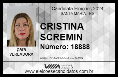 Candidato CRISTINA SCREMIN 2024 - SANTA MARIA - Eleições