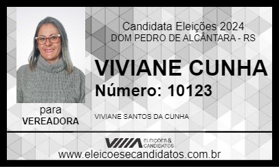 Candidato VIVIANE CUNHA 2024 - DOM PEDRO DE ALCÂNTARA - Eleições