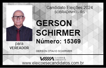 Candidato GERSON SCHIRMER 2024 - SOBRADINHO - Eleições