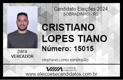 Candidato CRISTIANO LOPES TIANO 2024 - SOBRADINHO - Eleições