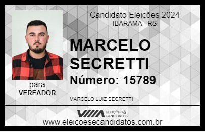 Candidato MARCELO SECRETTI 2024 - IBARAMA - Eleições