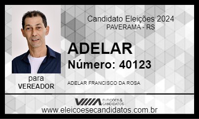 Candidato ADELAR 2024 - PAVERAMA - Eleições