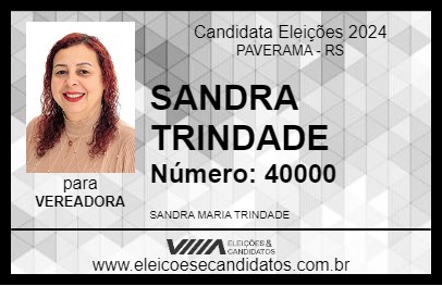 Candidato SANDRA TRINDADE 2024 - PAVERAMA - Eleições