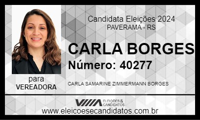 Candidato CARLA BORGES 2024 - PAVERAMA - Eleições