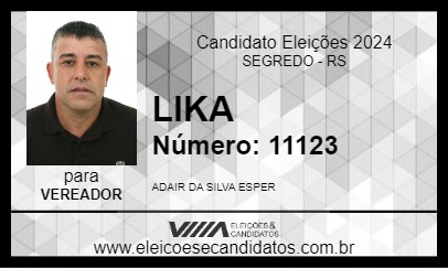 Candidato LIKA 2024 - SEGREDO - Eleições