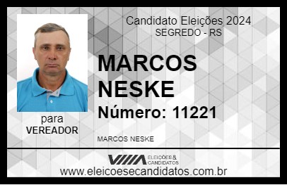 Candidato MARCOS NESKE 2024 - SEGREDO - Eleições