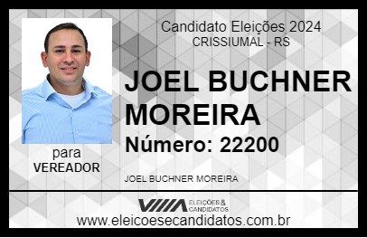 Candidato JOEL BUCHNER MOREIRA 2024 - CRISSIUMAL - Eleições