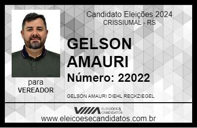 Candidato GELSON AMAURI 2024 - CRISSIUMAL - Eleições