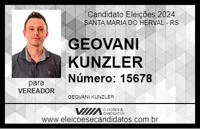 Candidato GEOVANI KUNZLER 2024 - SANTA MARIA DO HERVAL - Eleições