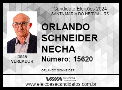 Candidato ORLANDO SCHNEIDER NECHA 2024 - SANTA MARIA DO HERVAL - Eleições