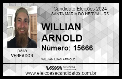 Candidato WILLIAN ARNOLD 2024 - SANTA MARIA DO HERVAL - Eleições