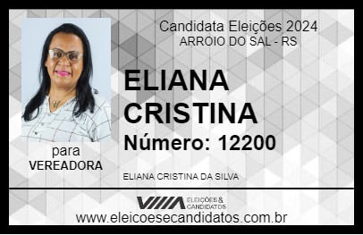 Candidato ELIANA CRISTINA 2024 - ARROIO DO SAL - Eleições