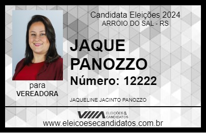 Candidato JAQUE PANOZZO 2024 - ARROIO DO SAL - Eleições