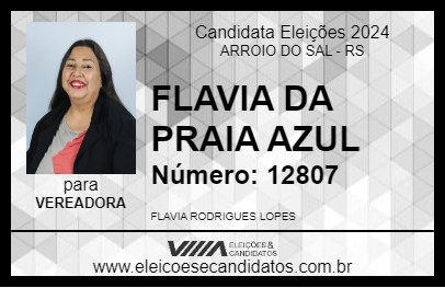 Candidato FLAVIA DA PRAIA AZUL 2024 - ARROIO DO SAL - Eleições