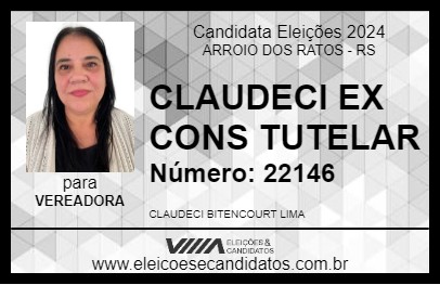 Candidato CLAUDECI BITENCOURT 2024 - ARROIO DOS RATOS - Eleições