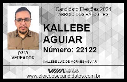 Candidato KALLEBE AGUIAR 2024 - ARROIO DOS RATOS - Eleições