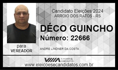 Candidato DÉCO  GUINCHO 2024 - ARROIO DOS RATOS - Eleições