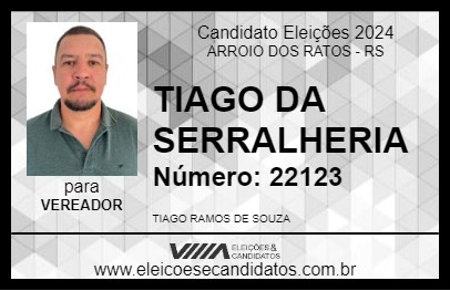 Candidato TIAGO DA SERRALHERIA 2024 - ARROIO DOS RATOS - Eleições