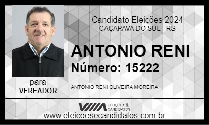 Candidato ANTONIO RENI 2024 - CAÇAPAVA DO SUL - Eleições