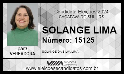 Candidato SOLANGE LIMA 2024 - CAÇAPAVA DO SUL - Eleições