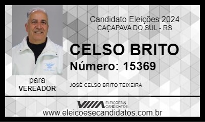 Candidato CELSO BRITO 2024 - CAÇAPAVA DO SUL - Eleições