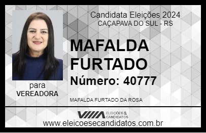 Candidato MAFALDA FURTADO 2024 - CAÇAPAVA DO SUL - Eleições