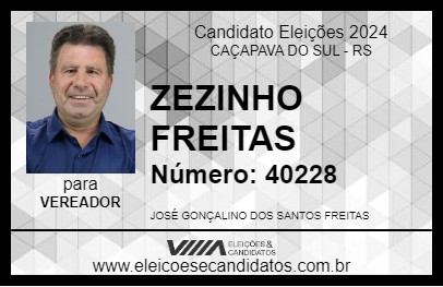 Candidato ZEZINHO FREITAS 2024 - CAÇAPAVA DO SUL - Eleições