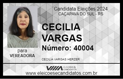 Candidato CECILIA VARGAS 2024 - CAÇAPAVA DO SUL - Eleições