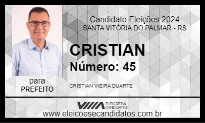 Candidato CRISTIAN 2024 - SANTA VITÓRIA DO PALMAR - Eleições