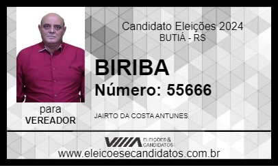 Candidato BIRIBA 2024 - BUTIÁ - Eleições