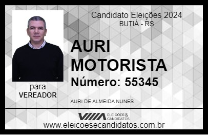 Candidato AURI MOTORISTA 2024 - BUTIÁ - Eleições