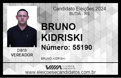 Candidato BRUNO KIDRISKI 2024 - BUTIÁ - Eleições