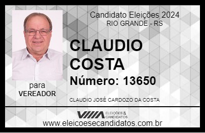 Candidato CLAUDIO COSTA 2024 - RIO GRANDE - Eleições