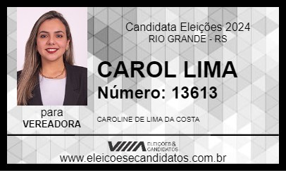 Candidato CAROL LIMA 2024 - RIO GRANDE - Eleições