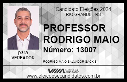 Candidato PROFESSOR RODRIGO MAIO 2024 - RIO GRANDE - Eleições