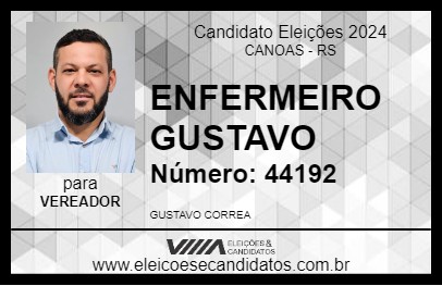 Candidato ENFERMEIRO GUSTAVO 2024 - CANOAS - Eleições