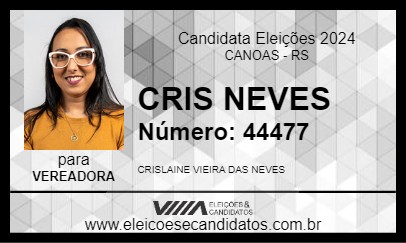 Candidato CRIS NEVES 2024 - CANOAS - Eleições