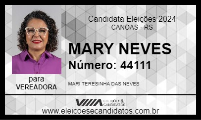 Candidato MARY NEVES 2024 - CANOAS - Eleições