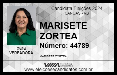 Candidato MARISETE ZORTEA 2024 - CANOAS - Eleições