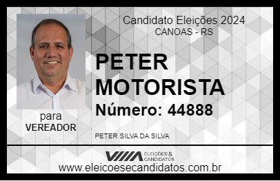 Candidato PETER MOTORISTA 2024 - CANOAS - Eleições